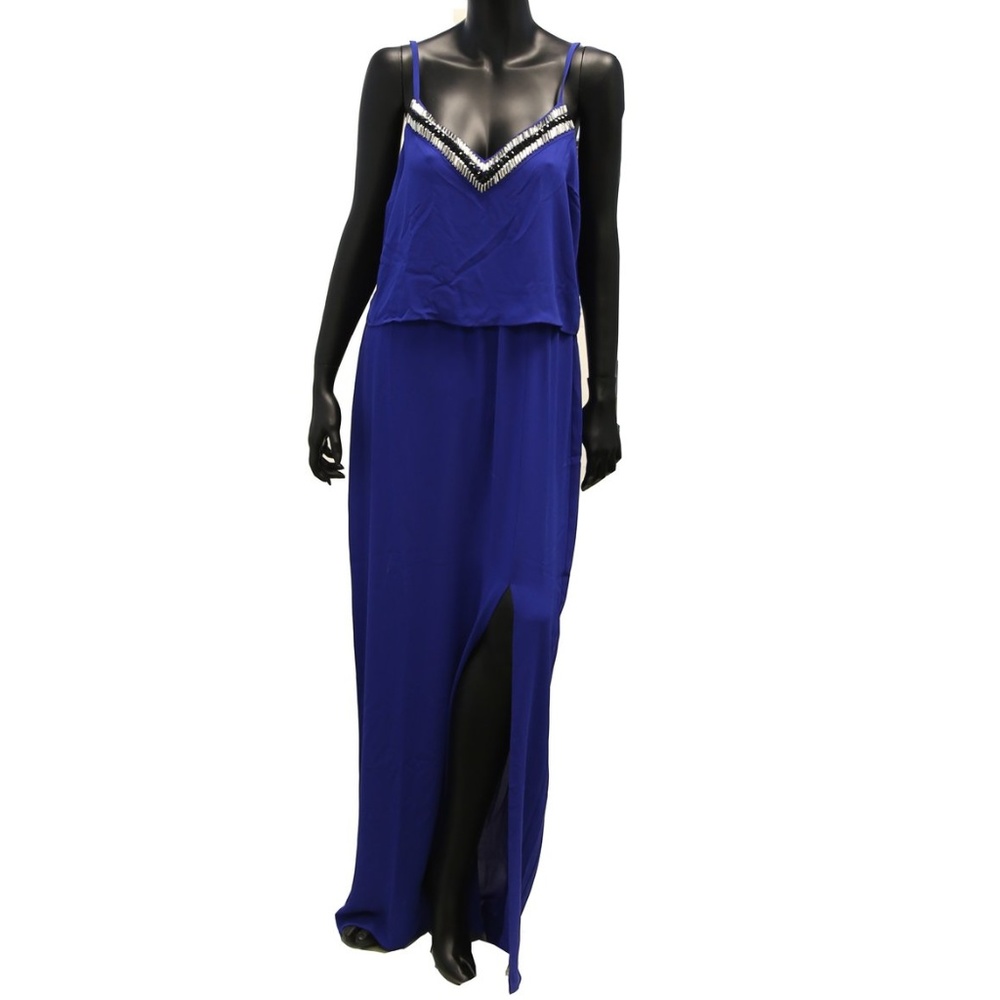 Caché Beautiful Royal Blue Maxi Dress with Slit